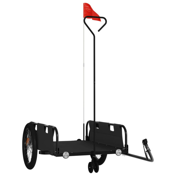 Remolque para bicicletas hierro y tela Oxford negro M 2