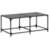 Mesa de centro superficie de vidrio acero negra 98.5x50x40 cm 2