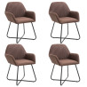 Cadeiras de jantar 4 pcs tecido castanho 1