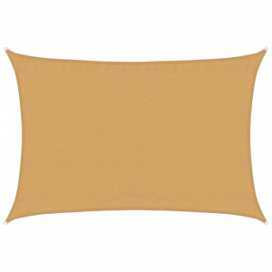 Para-sol estilo vela retangular 160 g/m² 3.5x4.5 m PEAD areia H