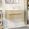 Armario lavabo madera de ingeniería roble Sonoma 80x38.5x45 cm 1