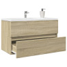 Armario lavabo madera de ingeniería roble Sonoma 80x38.5x45 cm 3