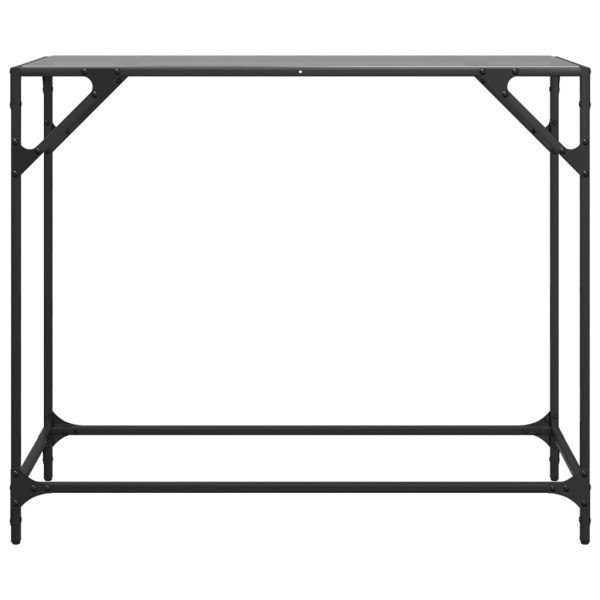 Mesa consola com tampo em vidro preto 98x35x81 cm aço M 4