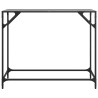 Mesa consola com tampo em vidro preto 98x35x81 cm aço 4