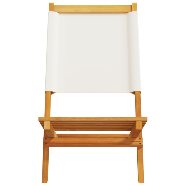 Cadeiras jardim 2 pcs madeira acácia maciça/tecido branco nata M 5