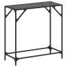 Mesa consola con superficie de vidrio negro acero 80x35x81 cm 1