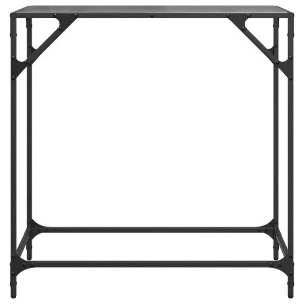 Mesa consola con superficie de vidrio negro acero 80x35x81 cm M 4