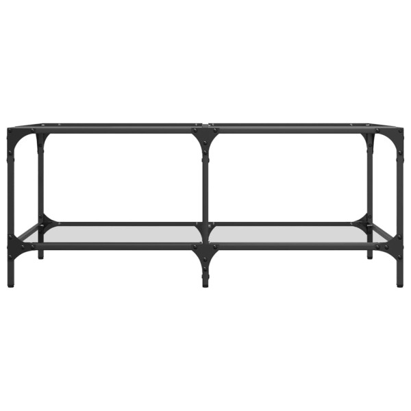 Mesa de centro c/ topo em vidro transparente 98.5x50x40 cm aço M 4