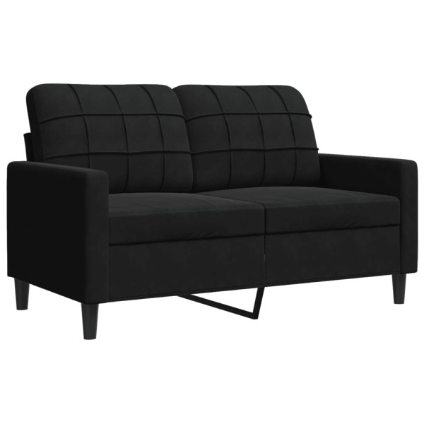 Sofá de 2 lugares veludo 120 cm preto M 2