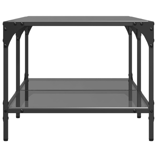 Mesa de centro superficie de vidrio acero negra 98.5x50x40 cm M 5