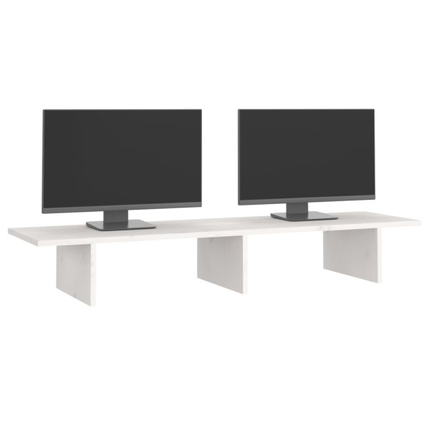 Suporte para monitor 100x27x15 cm pinho maciço branco M 4