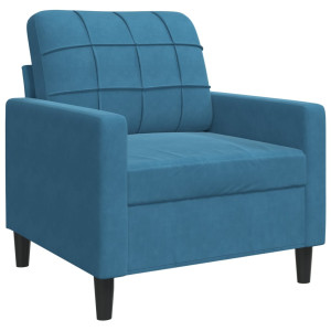 Sillón de terciopelo azul 60 cm H
