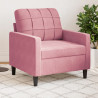 Sillón de terciopelo rosa 60 cm 1