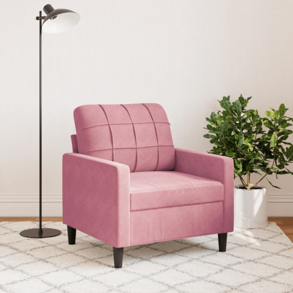Sillón de terciopelo rosa 60 cm M 3