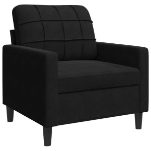 Sillón de terciopelo negro 60 cm H