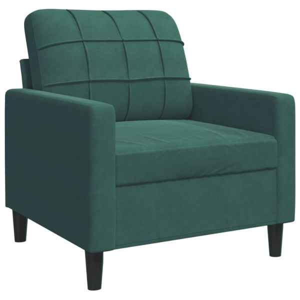 Sillón de terciopelo verde oscuro 60 cm M 2
