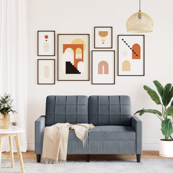 Sofá de 2 lugares 120 cm veludo cinza-escuro M 3