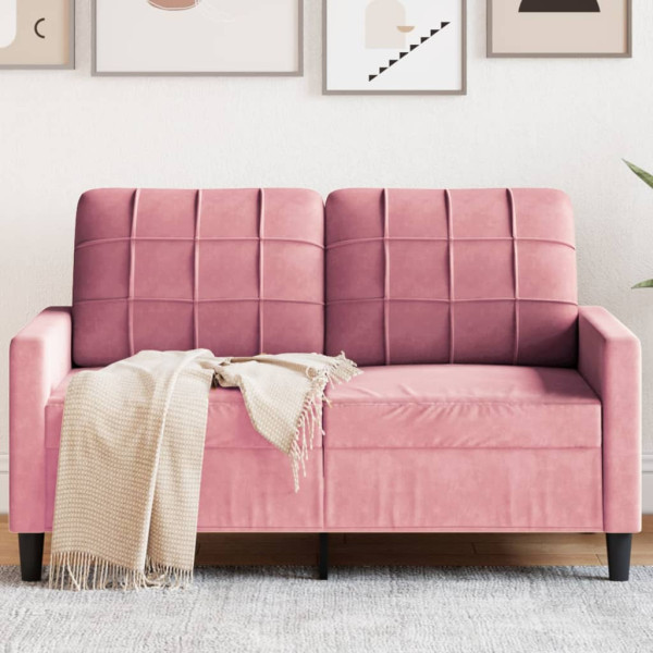 Sofá de 2 plazas terciopelo rosa 120 cm D