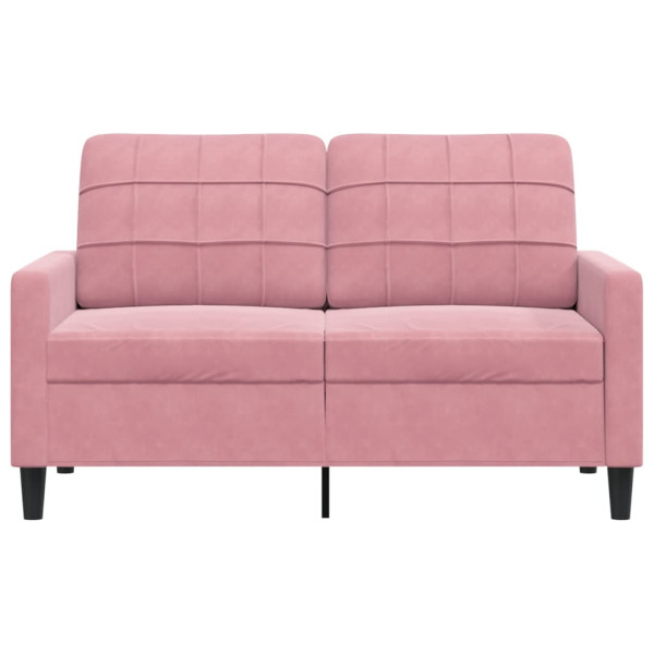 Sofá de 2 plazas terciopelo rosa 120 cm M 4