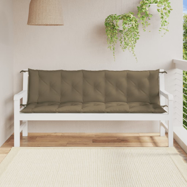 Cojines banco jardín 2 uds tela gris taupe melange 180x50x7 cm M 3