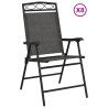 Cadeiras de jardim dobráveis 8 pcs aço/textilene cinza mesclado 2