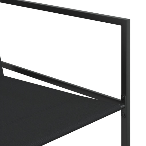 Juego de comedor para jardín 7 piezas textilene negro M 5