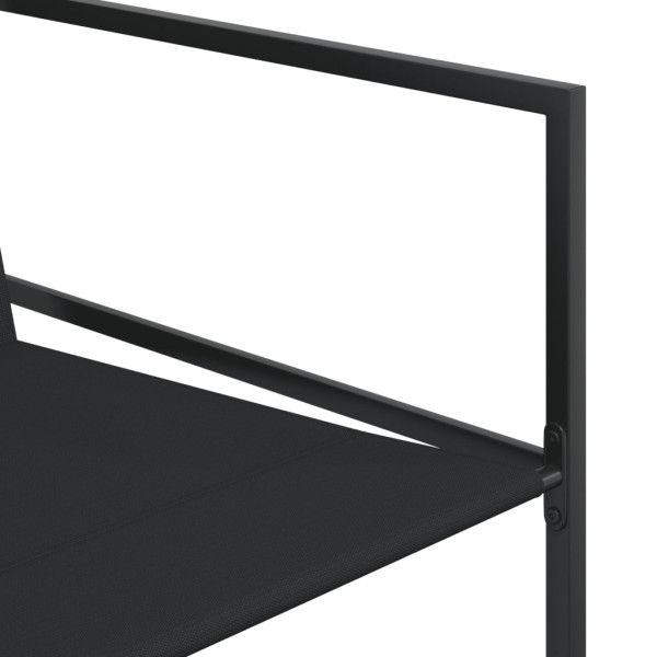 Juego de comedor de jardín 17 piezas textileno negro M 5