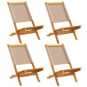Cadeiras jardim dobráveis 4pcs tecido/madeira cinza-acastanhado 2