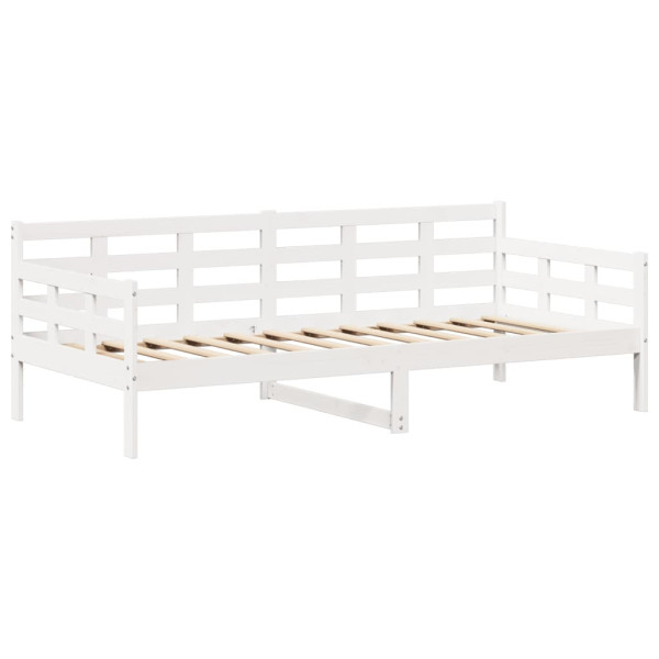 Conj. sofá-cama e banco c/ telhado 80x200cm pinho maciço branco M 5