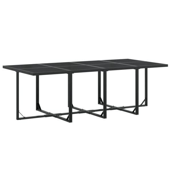 Juego de comedor para jardín 9 piezas textilene negro M 4