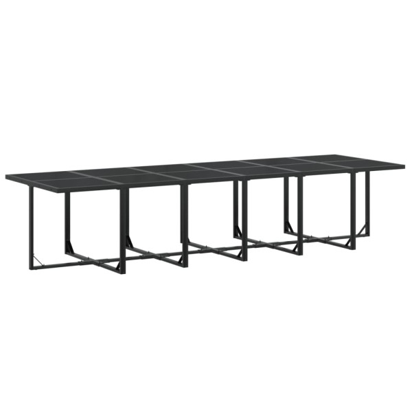 Juego de comedor de jardín 13 piezas textileno negro M 3