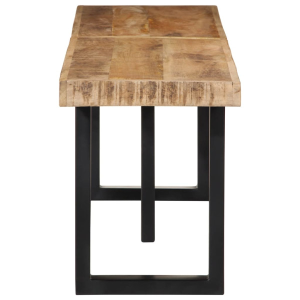 Banco de madera maciza de mango rugosa y acero 160 cm M 3