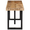 Banco de madera maciza de mango rugosa y acero 160 cm 3
