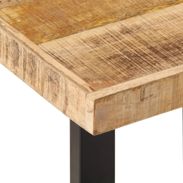 Banco de madera maciza de mango rugosa y acero 160 cm M 5