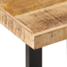 Banco de madera maciza de mango rugosa y acero 160 cm 5