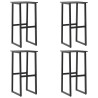 Taburetes de bar 4 unidades acero negro 38x38x80 cm 2