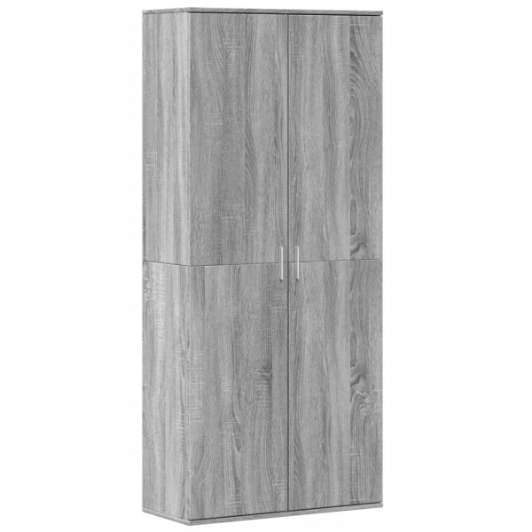 Aparador alto madera de ingeniería gris Sonoma 80x35x180 cm M 2