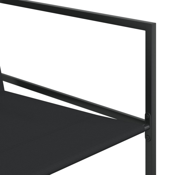 Juego de comedor para jardín 9 piezas textilene negro M 5