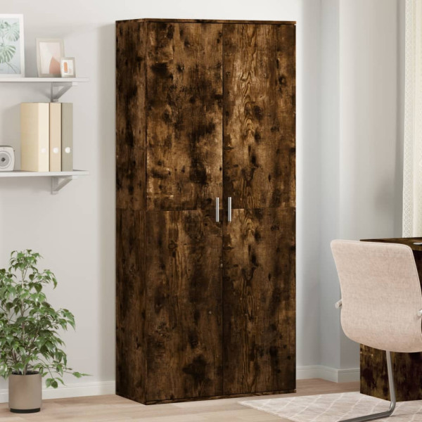 Aparador alto madera de ingeniería roble ahumado 80x35x180 cm D