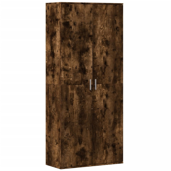 Aparador alto madera de ingeniería roble ahumado 80x35x180 cm M 2