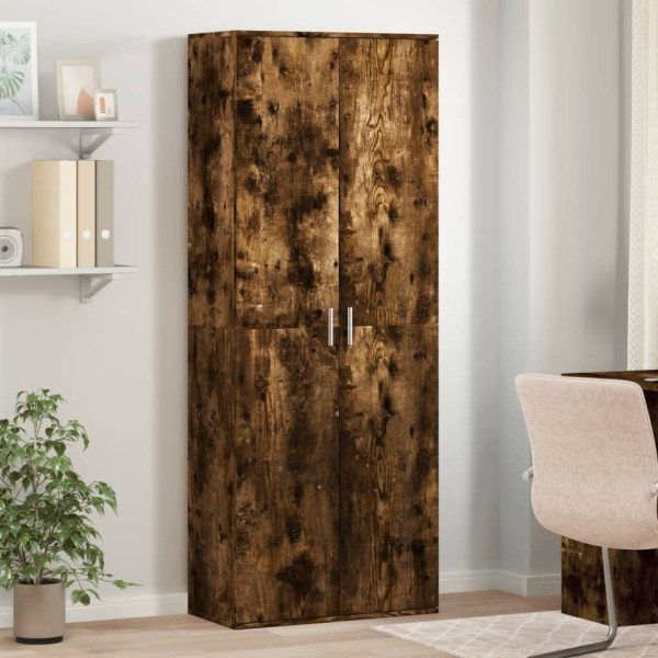 Aparador alto madera de ingeniería roble ahumado 70x35x180 cm D