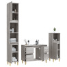 Set de muebles de baño 3 pzas madera contrachapada gris sonoma 4