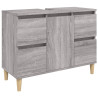 Set de muebles de baño 3 pzas madera contrachapada gris sonoma 5