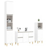 Juego de muebles de baño 3 pzas madera contrachapada blanco 3