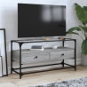 Mueble TV cristal y madera ingeniería gris Sonoma 98x35x51 cm 1