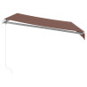 Toldo retráctil manual con luz LED marrón 300x250 cm 5