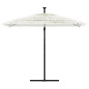 Guarda-sol de jardim com poste de aço 269x269x235 cm branco 3
