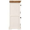 Aparador madera maciza mango rugosa blanco marrón 55x30x73 cm 3
