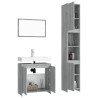 Set de muebles de baño 3 pzas madera contrachapada gris sonoma 4