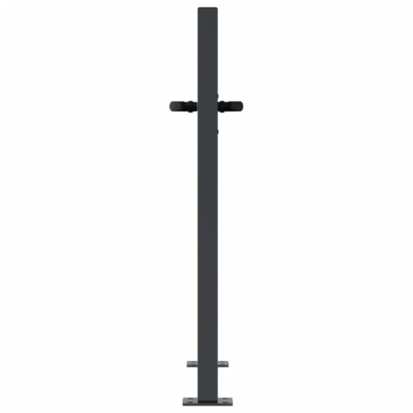 Puerta de jardín acero gris antracita diseño hierba 105x80 cm M 5